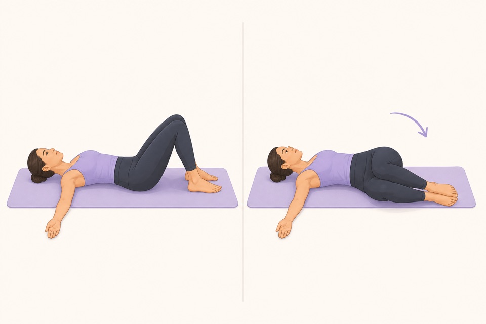 Wiggle exercise illustration showing a lower trunk rotation.
